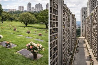 Jazigos verticais surgem como solução urbana sustentável para otimizar espaço nos cemitérios, destaca Tiago Schietti.